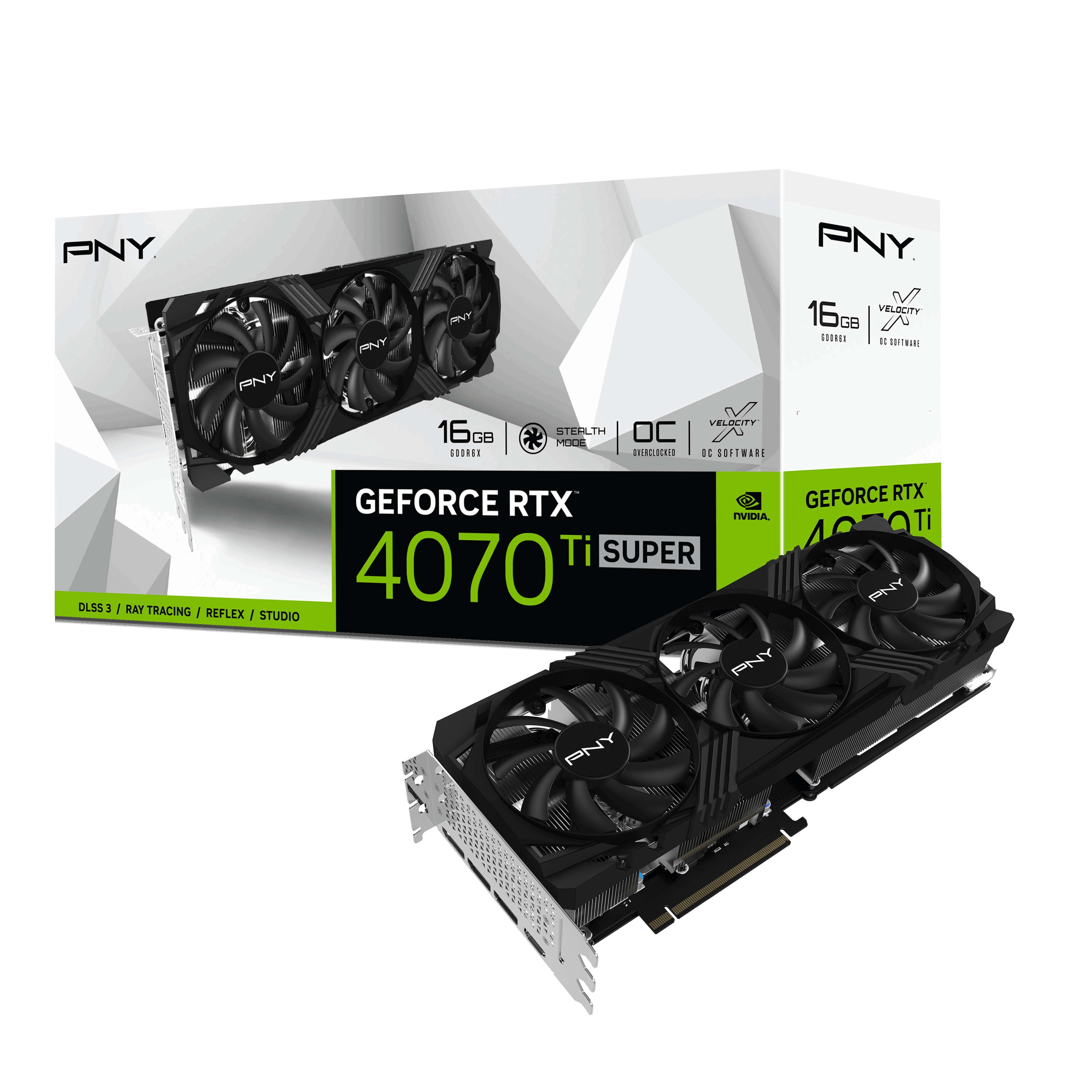 PNY GeForce RTX™ 4070 Ti SUPER 16GB VERTO™ Overclocked Triple Fan DLSS 3 Graphic Card