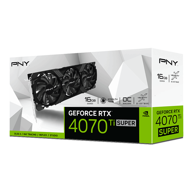 PNY GeForce RTX™ 4070 Ti SUPER 16GB VERTO™ Overclocked Triple Fan DLSS 3 Graphic Card