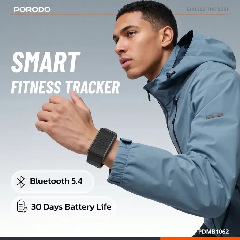 Porodo Trackfit X Smart Bracelet Fitness Tracker with Display App
