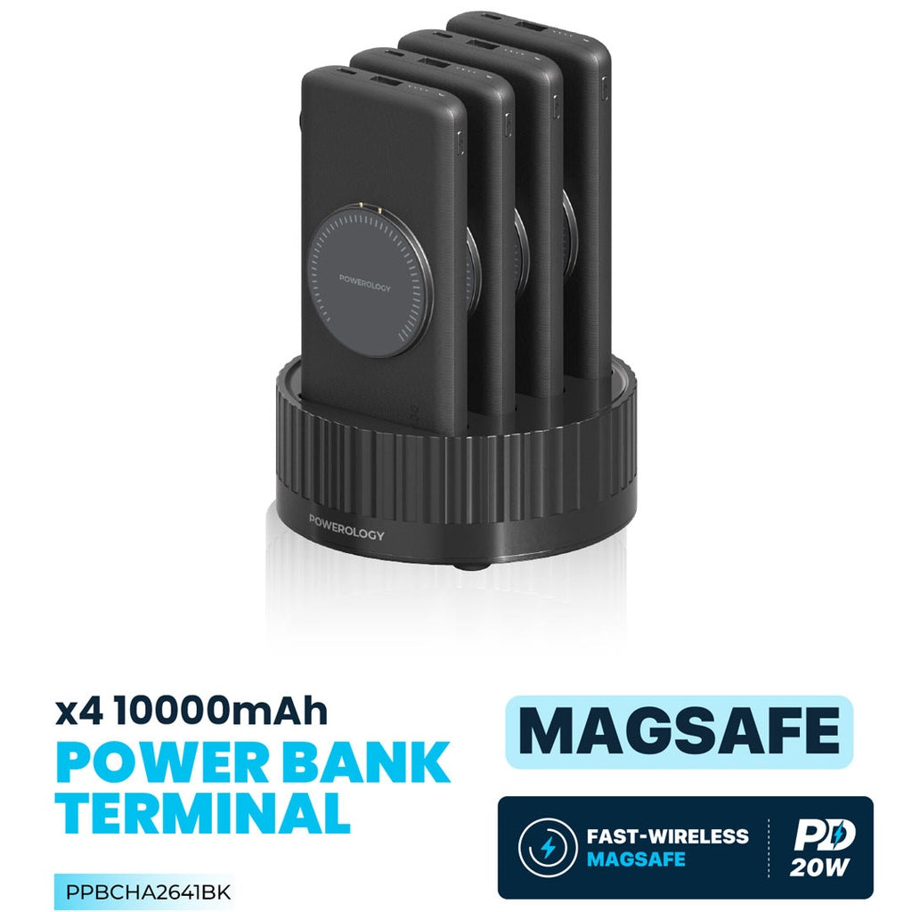 Powerology 4 in 1 Station 10000mAh PD 100W QC Wireless Power Bank