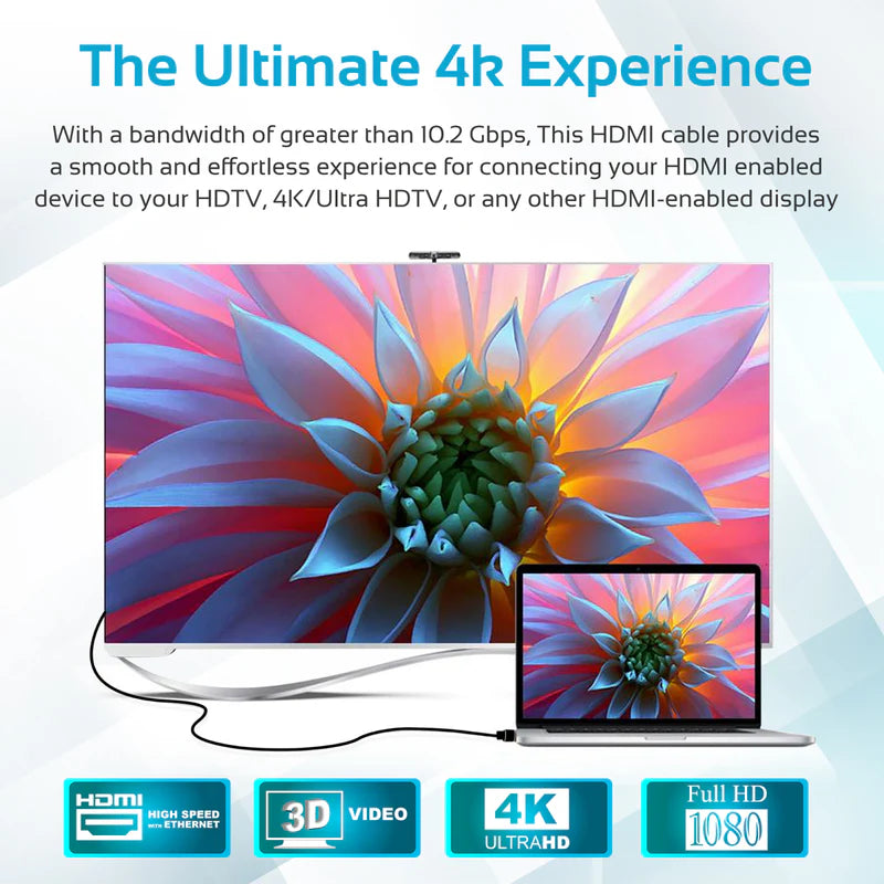 Promate High Definition 4K HDMI Audio Video Cable  - 3M