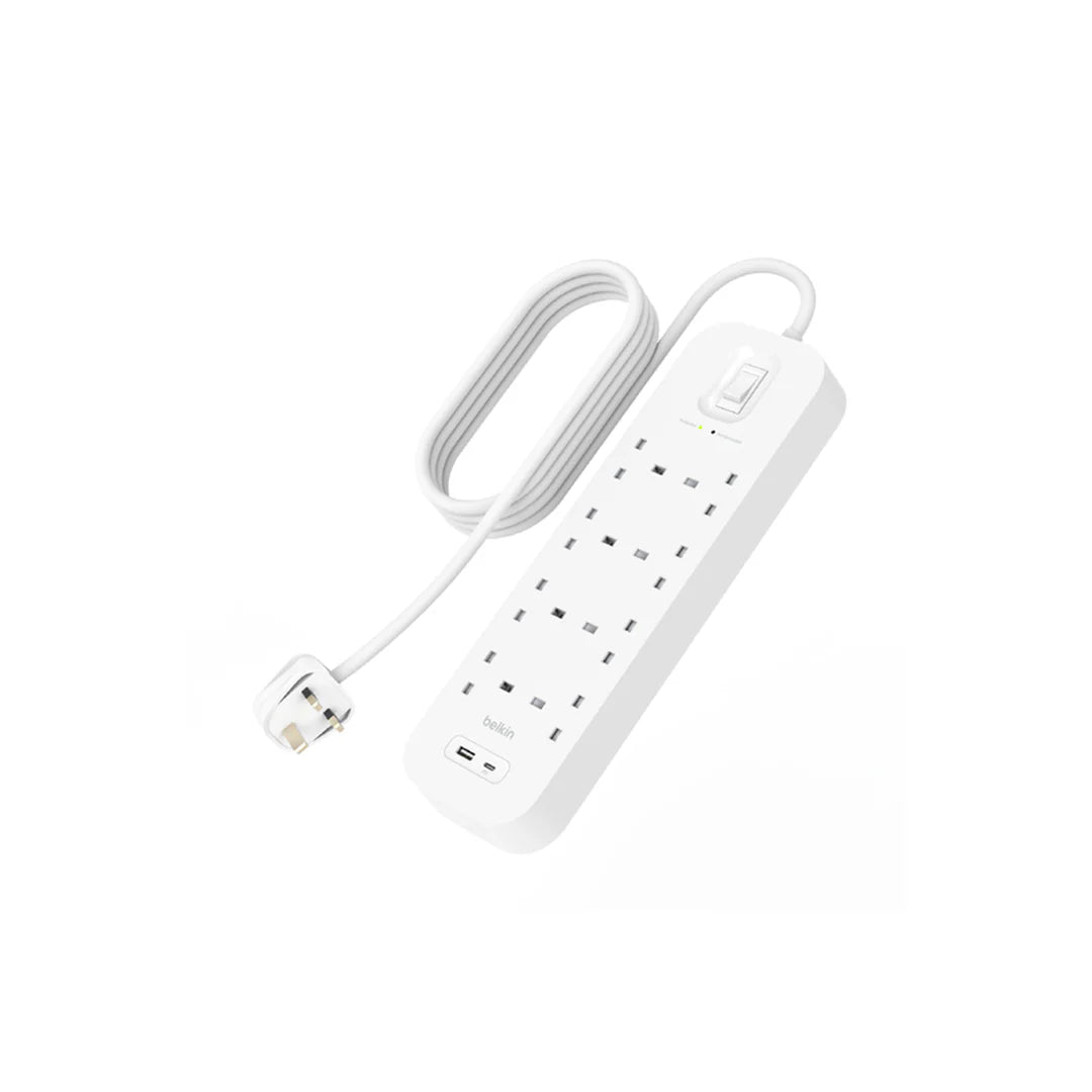 Belkin Connect Surge Protector with USB-C and USB-A Ports (8 Outlet with 1 USB-C & 1 USB-A)