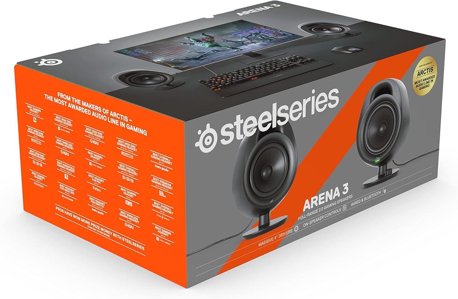 SteelSeries Arena 3 Full Range 2.0 Gaming Speakers - Black