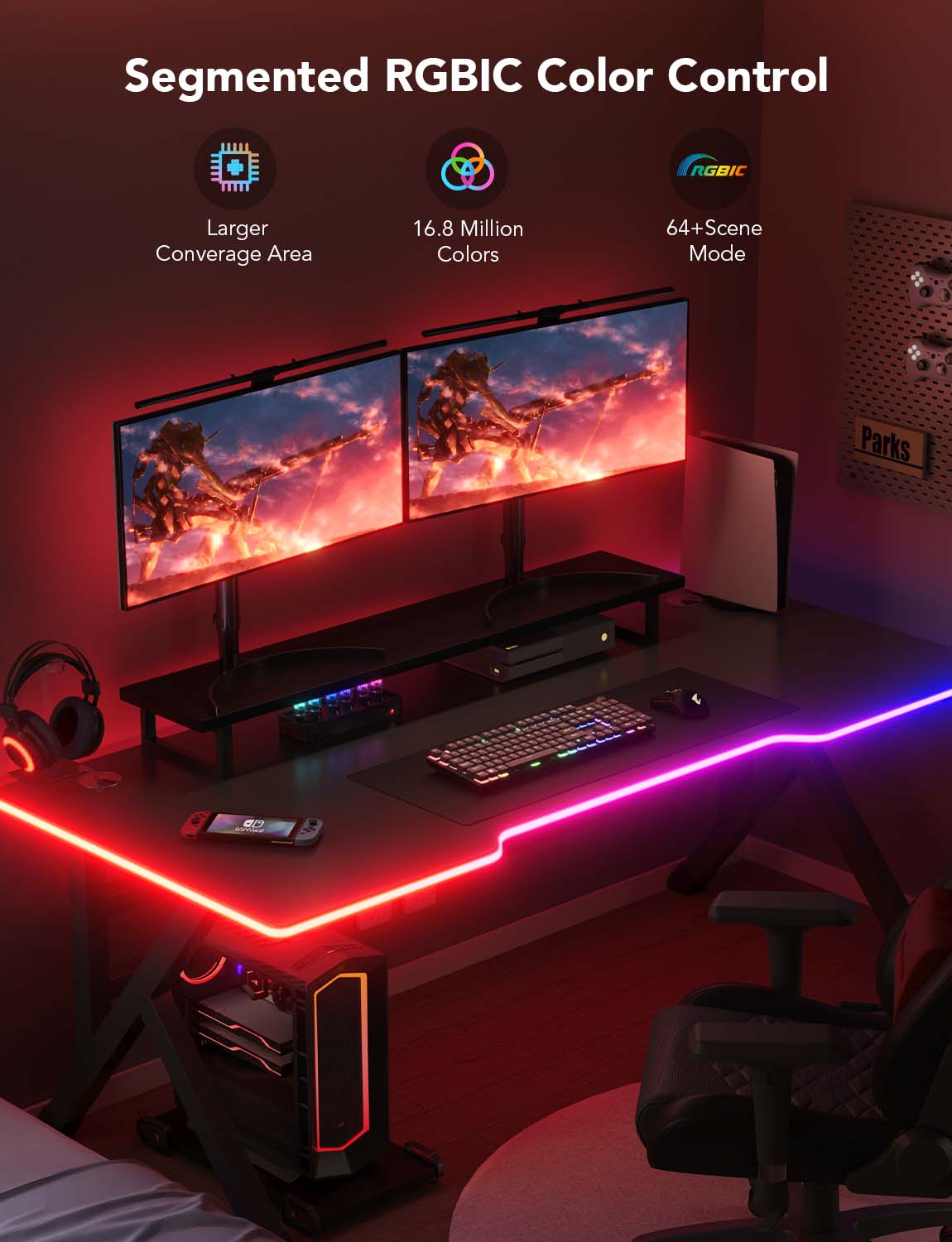 Govee RGBIC LED Neon Rope Lights for Desks 3m - H61C3