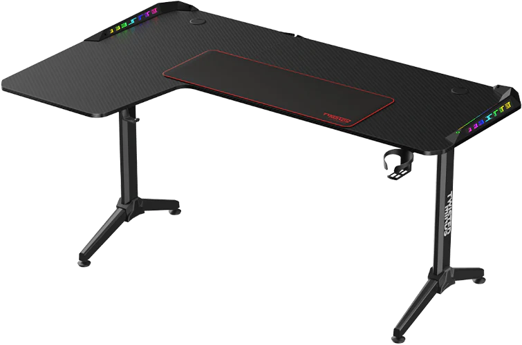 Twisted Minds WARRIOR L Shaped Gaming Desk RGB Left Black - TM-Y-LB-RGB