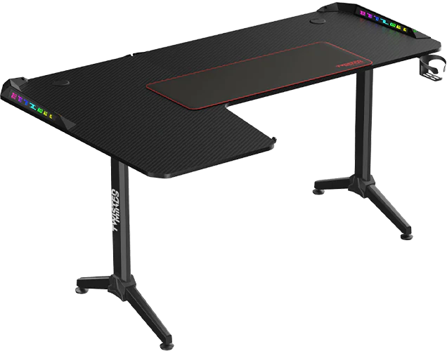 Twisted Minds WARRIOR L Shaped Gaming Desk RGB Left Black - TM-Y-LB-RGB