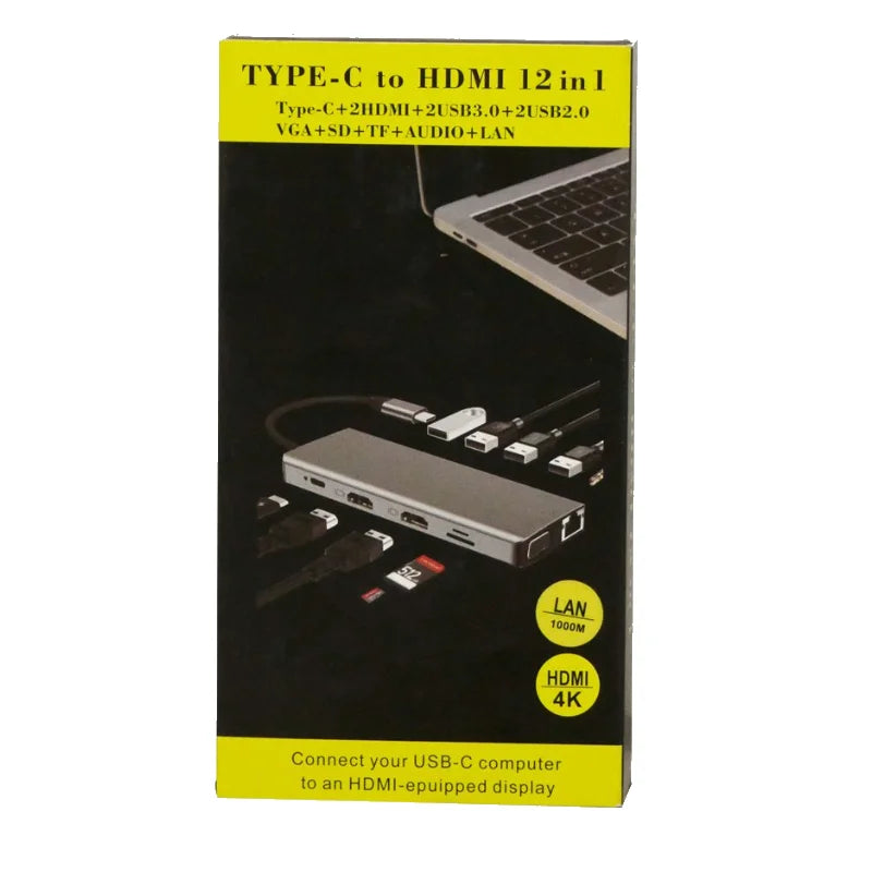 Type C to HDTV 12 in 1 USB Hub