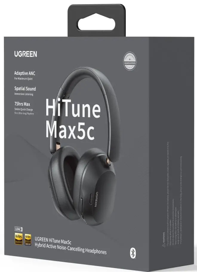 UGREEN HiTune Max5C Hybrid Active Noise-Cancelling Headphones HP203 - Black