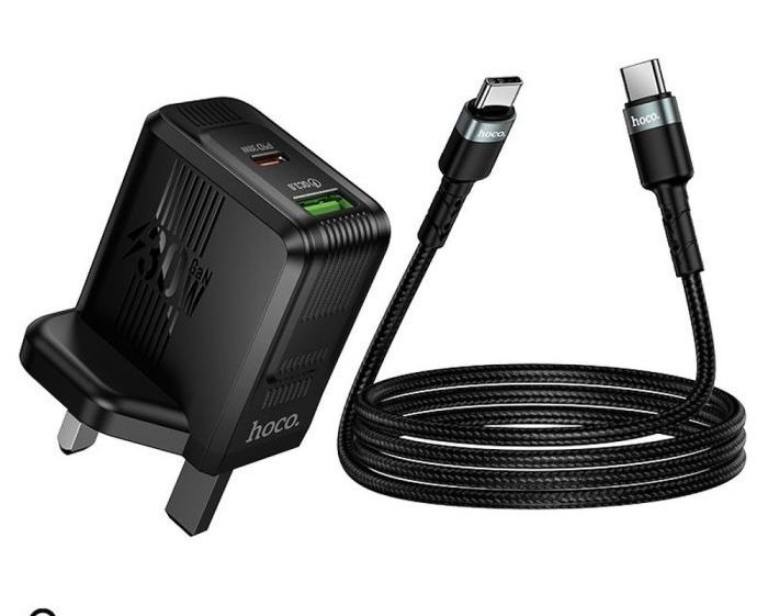 Hoco Dual Port Wall Charger 30W PD+QC with Type-C Cable(DC119)