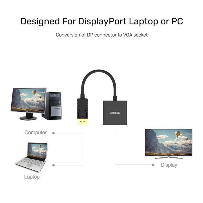 Unitek DisplayPort to VGA Adapter - Y-5118E