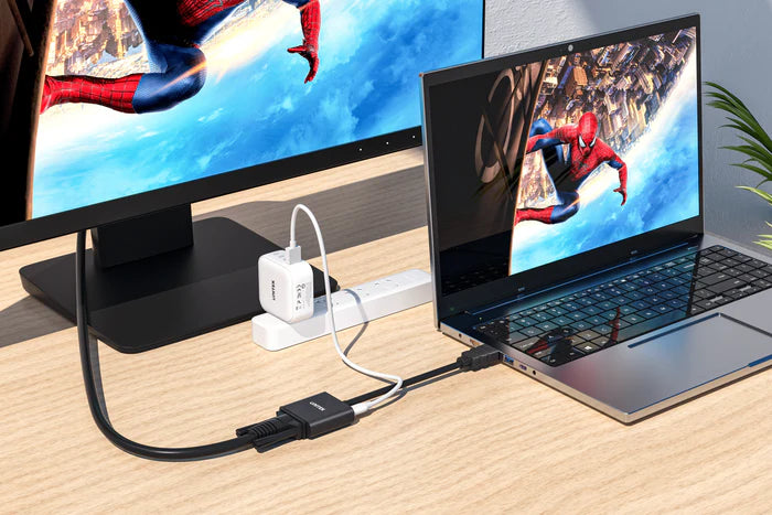 Unitek HDMI to VGA Adapter with 3.5mm for Stereo Audio - Y6333