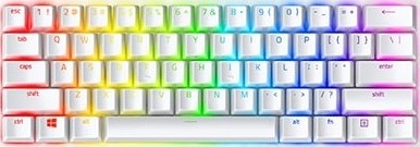 Razer Huntsman Mini 60% Gaming Keyboard Mercury Purple Optical Switches RZ03-03390300-R3M1 - White