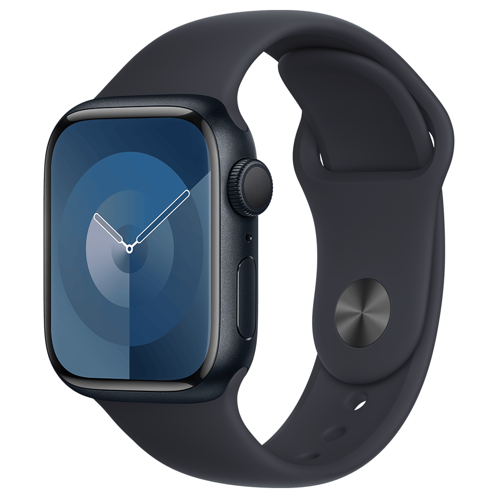 Apple Watch Series 9 45mm GPS, Midnight Aluminum Case with Midnight Sport Band