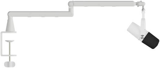 Twisted Minds Neo I Standard Series Pole Microphone Arm, 360° Rotation, Dual Adjustable Arms, White | TM-NI01-SP