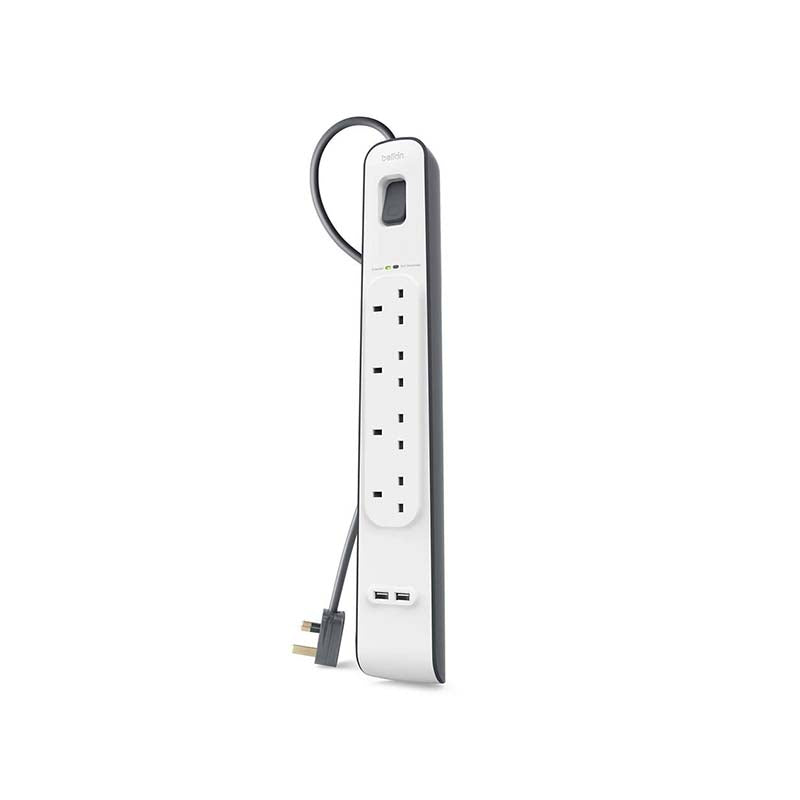 Belkin Surge Plus Protector 4 Way Outlet w/ 2 USB Outlet 2m