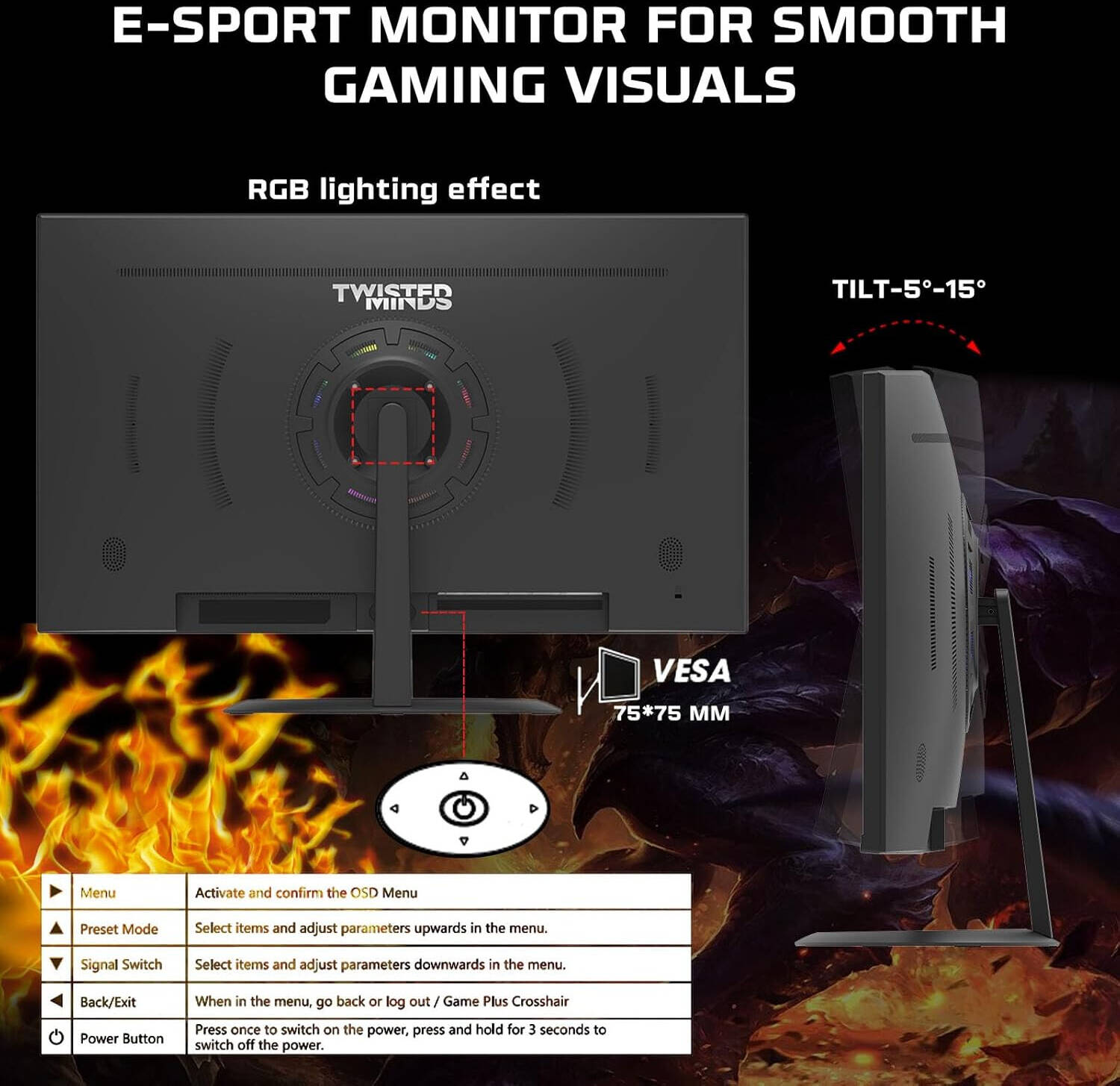 Twisted Mind TM32CFHD180VA Curved 32inch FHD 180Hz 1ms Gaming monitor