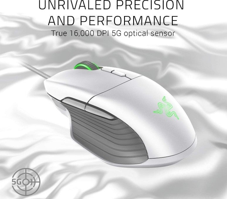 Razer Basilisk Gaming Mouse Mercury White