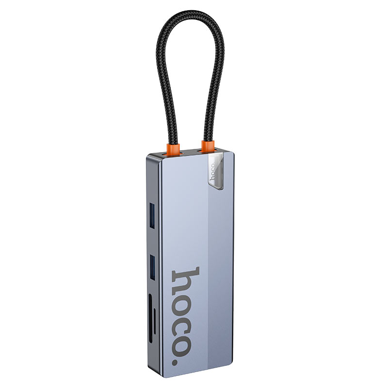 HOCO. 8-in-1 Type-C Hub (HDTV + RJ45 + SD/TF + PD + Type-C 3.0 + USB 3.0 * 2)