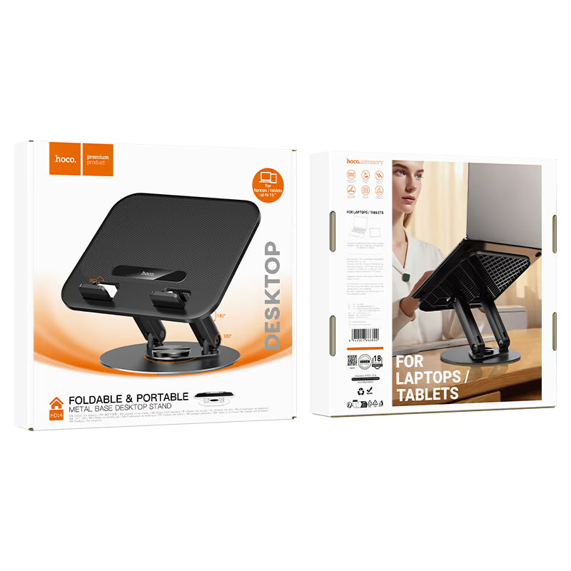 hoco Folding and rotating tabletop  desktop holder.- black HD14