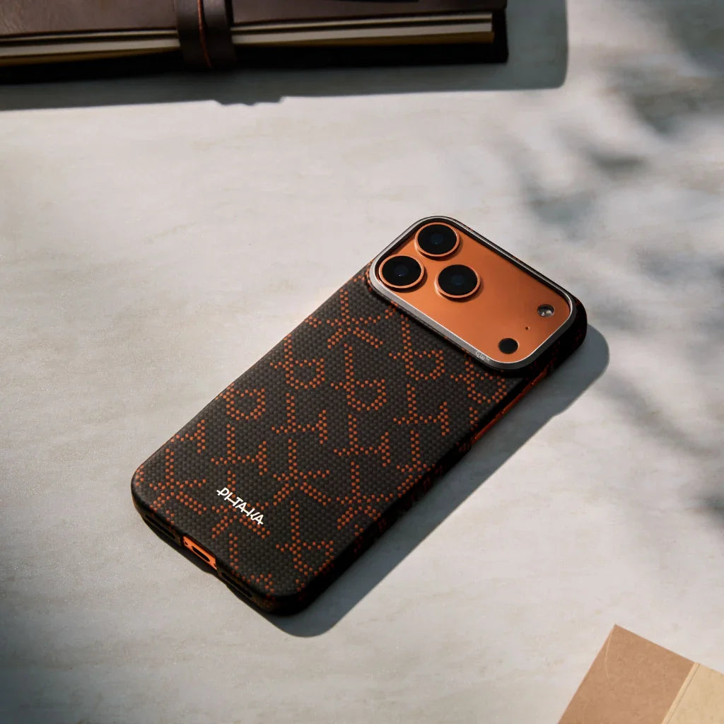 Pitaka iPhone 17 Pro Max Case - Leaping - Orange Black
