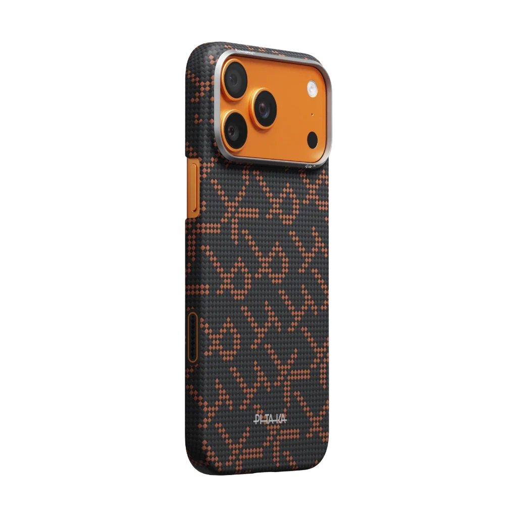 Pitaka iPhone 17 Pro Max Case - Leaping - Orange Black
