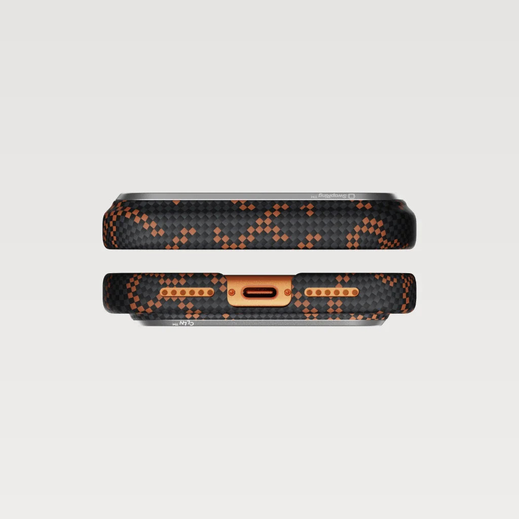 Pitaka iPhone 17 Pro Max Case - Leaping - Orange Black