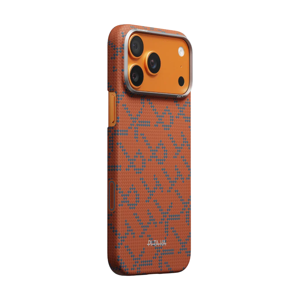 Pitaka iPhone 17 Pro Max Case - Leaping - Blue Orange