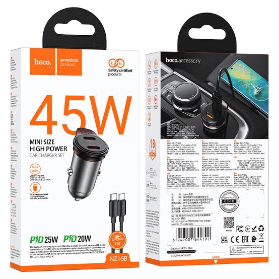 HOCO  Car charger “NZ16B Rigorous” 45W cable set
