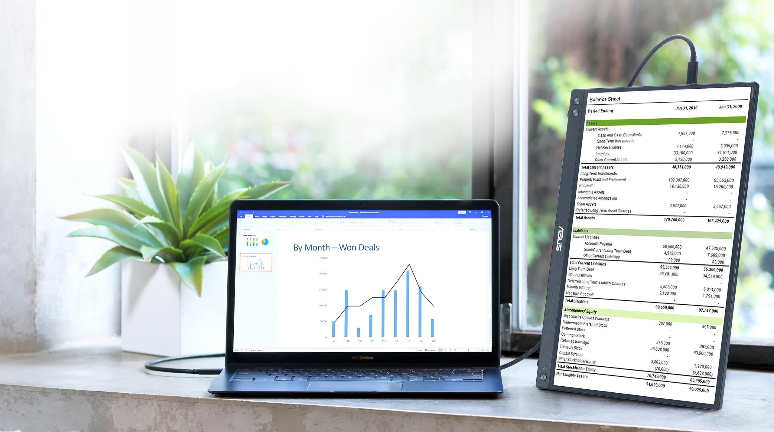 ASUS ZenScreen Portable USB Monitor- 16 inch (15.6 inch viewable) Full HD, IPS, Hybrid Signal Solution, USB Type-C-MB16ACV