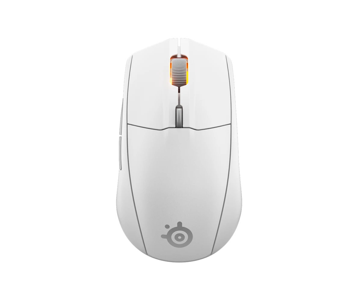 SteelSeries Rival 3 Gen 2 Wireless Mouse, Symmetrical Shape, 6 Buttons,2.4GHz / Bluetooth Connection, White | 62524