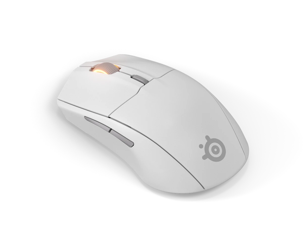 SteelSeries Rival 3 Gen 2 Wireless Mouse, Symmetrical Shape, 6 Buttons,2.4GHz / Bluetooth Connection, White | 62524
