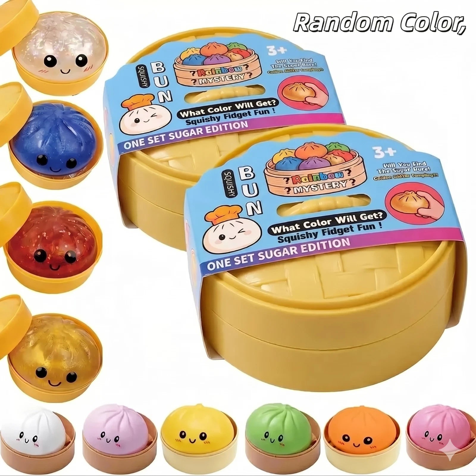 Squishy Bun Rainbow Mystery Sugar Edition - 1 Blind Capsule