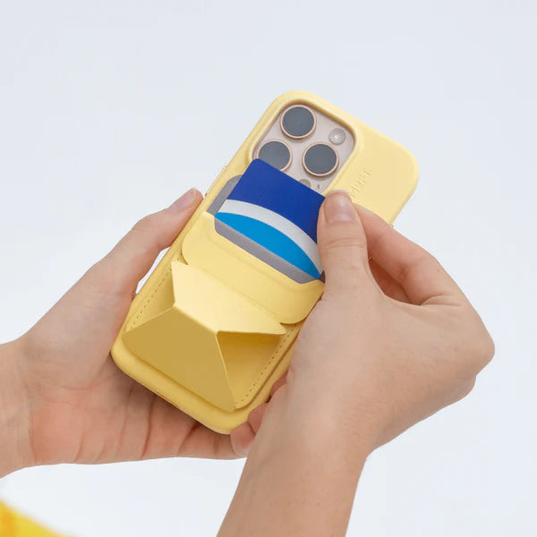 MOFT Magnetic Wallet Stand  Angle Adjustment & Magsafe Compatible Phone Stand-MS007MP-1-ME-PNCT - Wonder Yellow